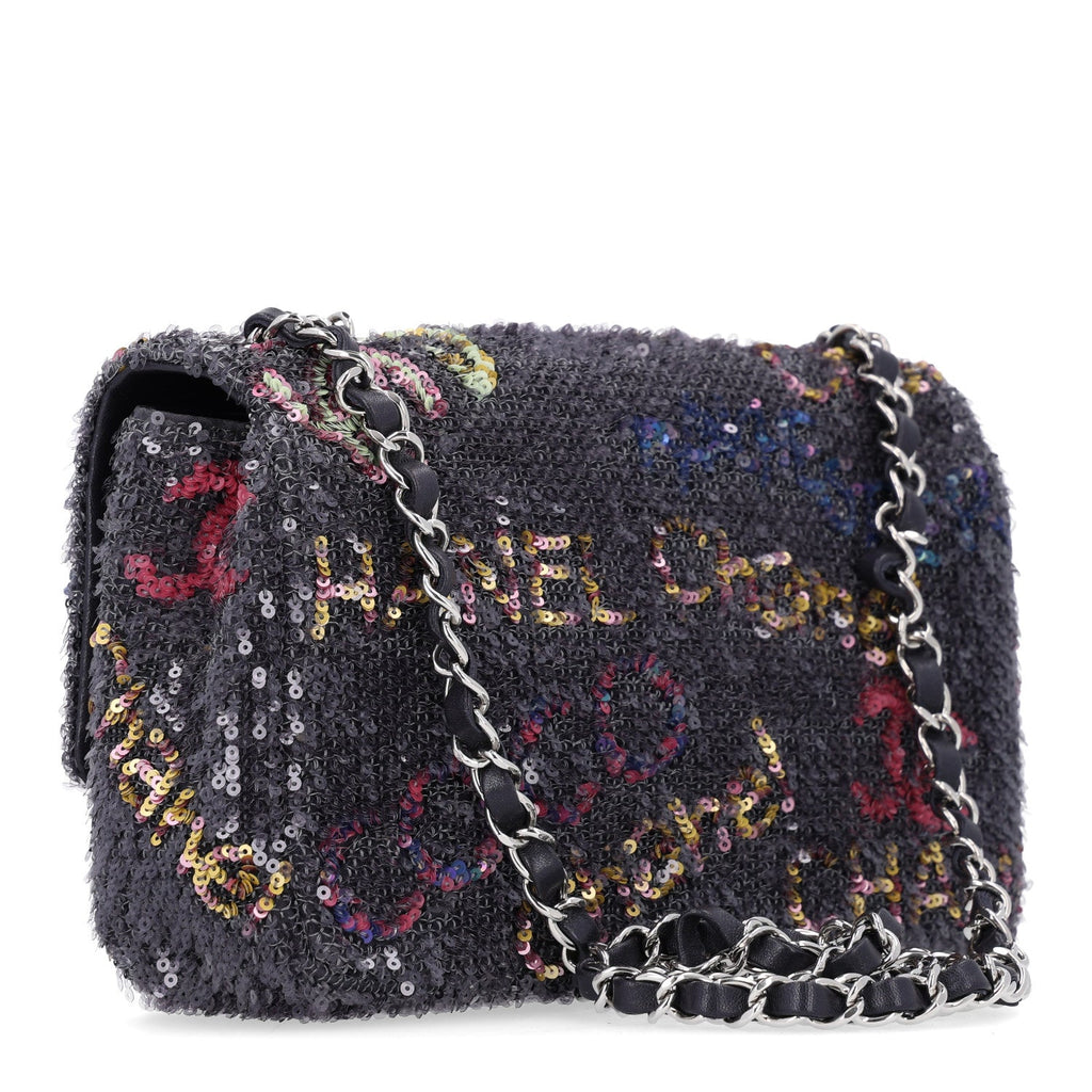 Sequin Logo CC Medium Flap Blue Multicolor