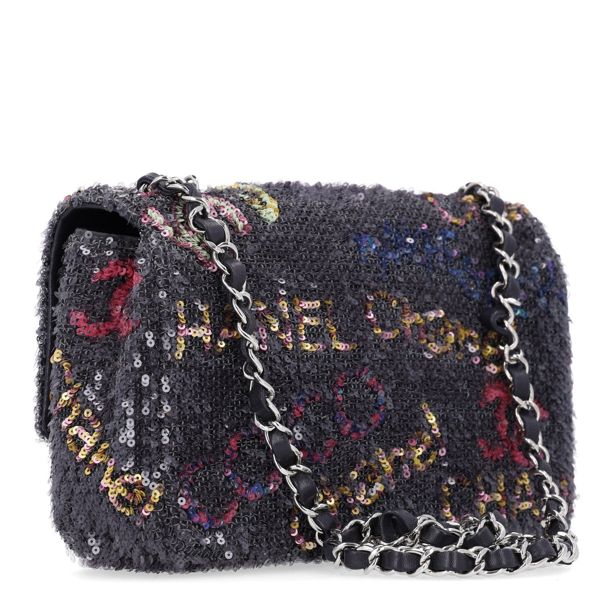 Sequin Logo CC Medium Flap Blue Multicolor