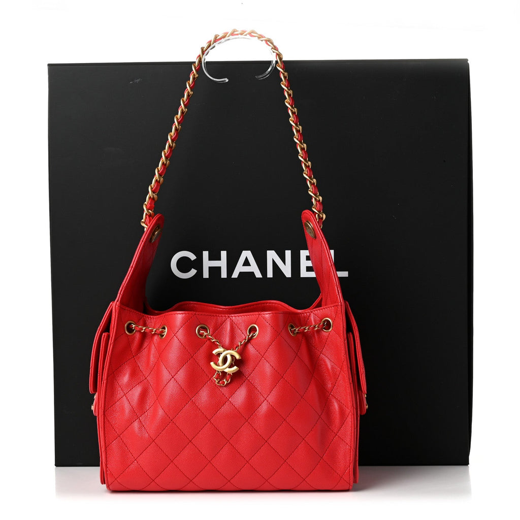 Caviar Quilted Small Chanel 25 Handbag Dark Red