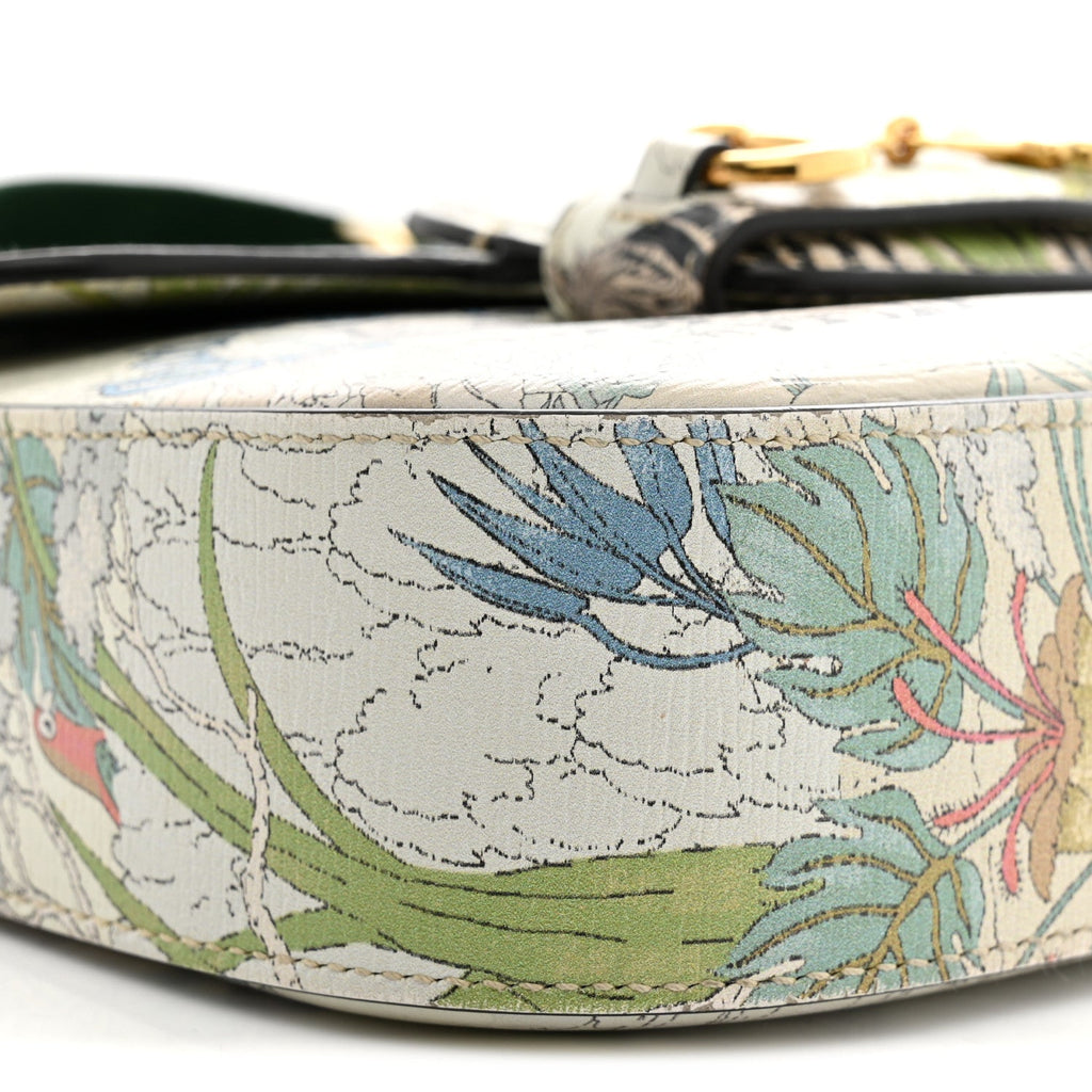 New Shangai Calfskin Tiger Savanah Web Mini Horsebit 1955 Shoulder Bag Chalky White Multicolor