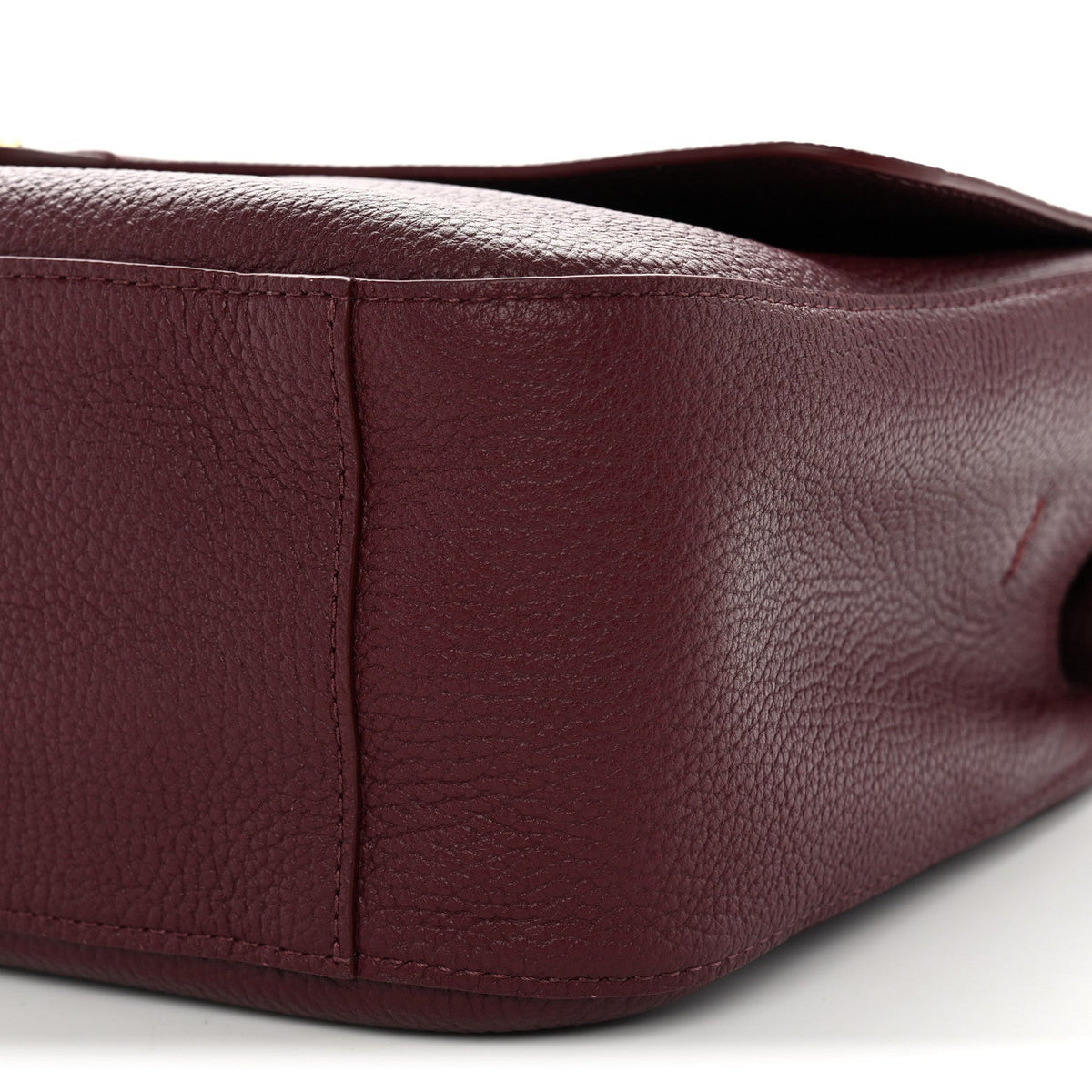 Grained Calfskin Small Souplissimo Maxi Flap Burgundy