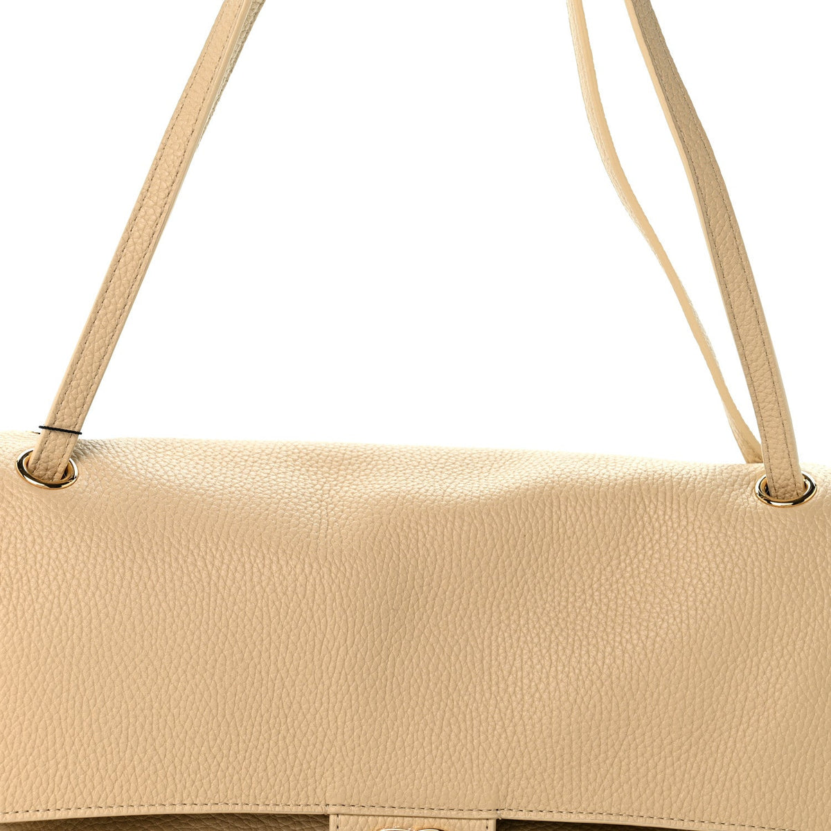 Grained Calfskin Small Souplissimo Maxi Flap Beige