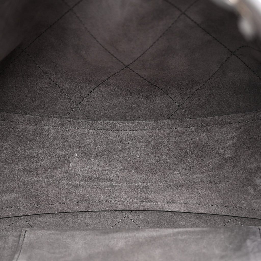 Nubuck Caviar Quilted Large Shopping Bag Grey