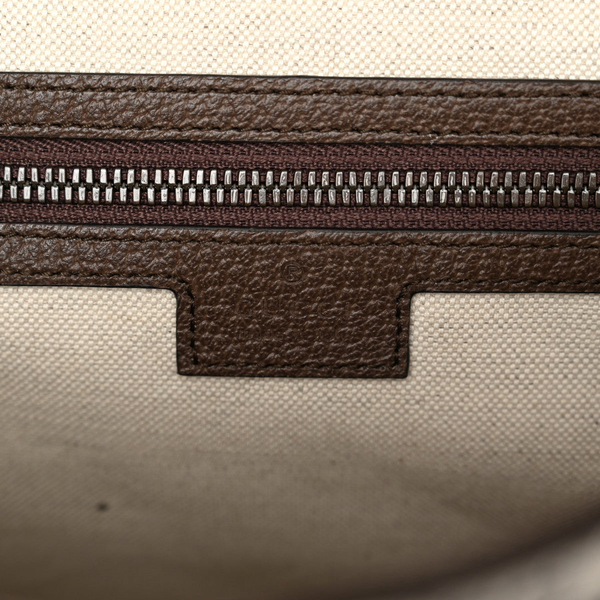 Tender GG Supreme Monogram Textured Dollar Calfskin Ophidia Messenger Bag Beige Ebony Dark Brown