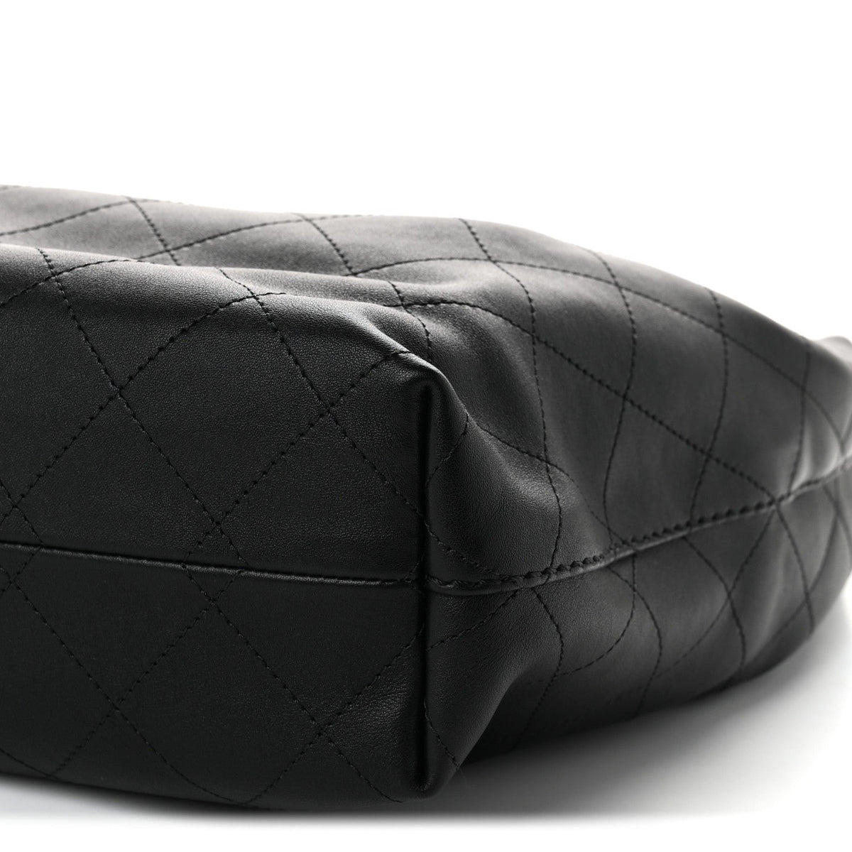 Calfskin Quilted Maxi Hobo Black