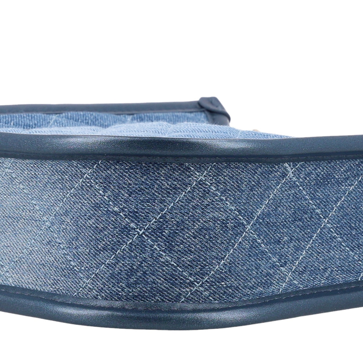 Washed Denim Quilted Small Hobo Blue