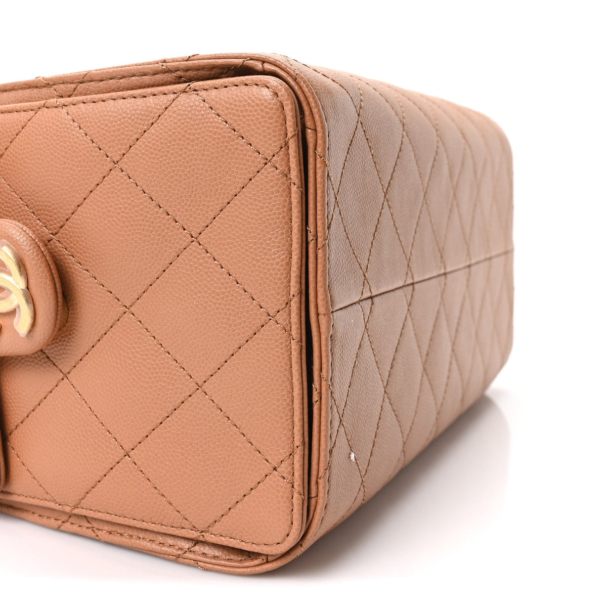 Caviar Quilted Small Chanel 25 Handbag Brown