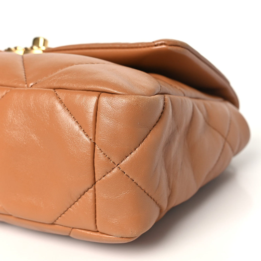 Lambskin Quilted Medium Chanel 19 Flap Brown