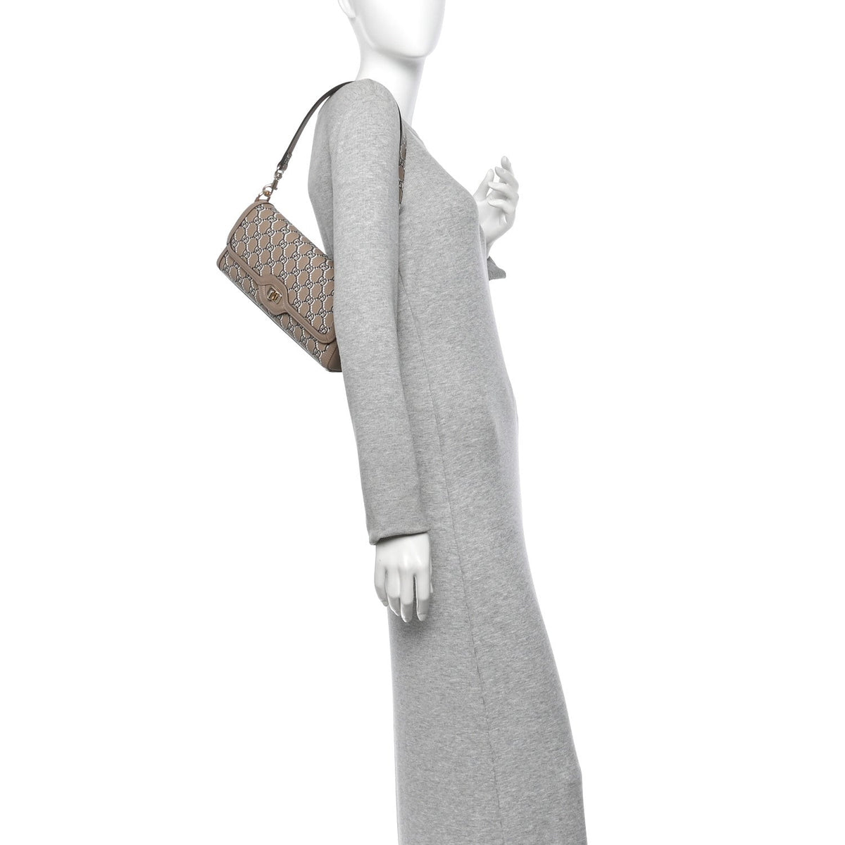 GG Shadow Monogram Small Luce Shoulder Bag Beige