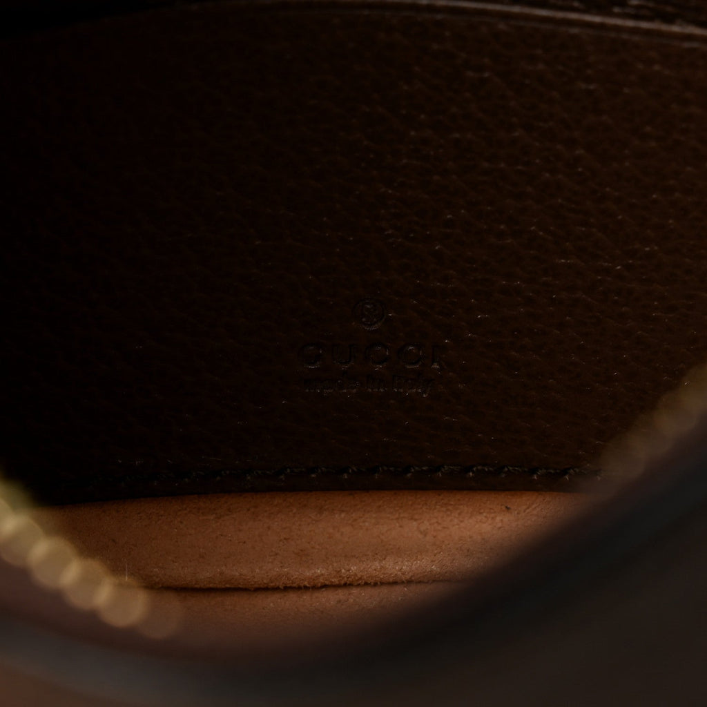 Monogram Jumbo GG Textured Dollar Calfskin Web Mini Ophidia Half Moon Hobo Camel Ebony New Acero