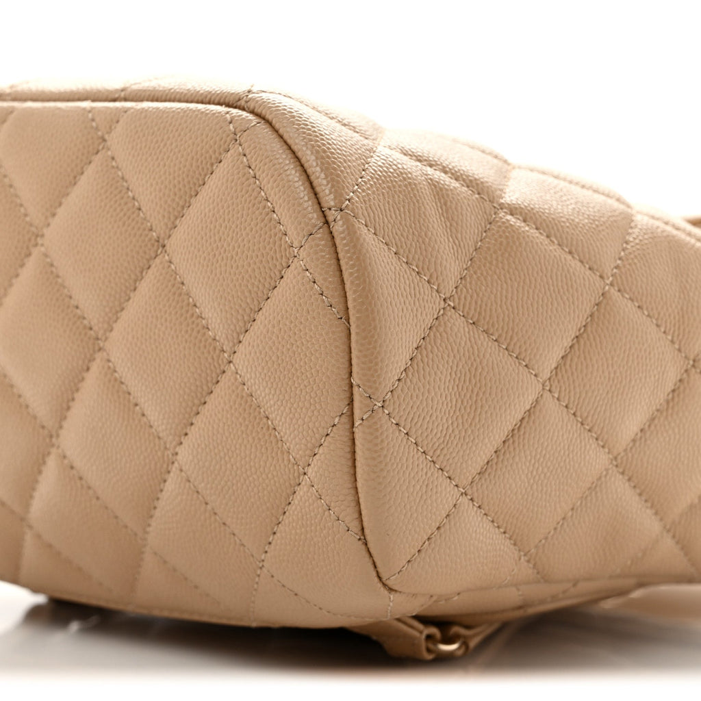 Caviar Quilted Mini Urban Spirit Backpack Dark Beige
