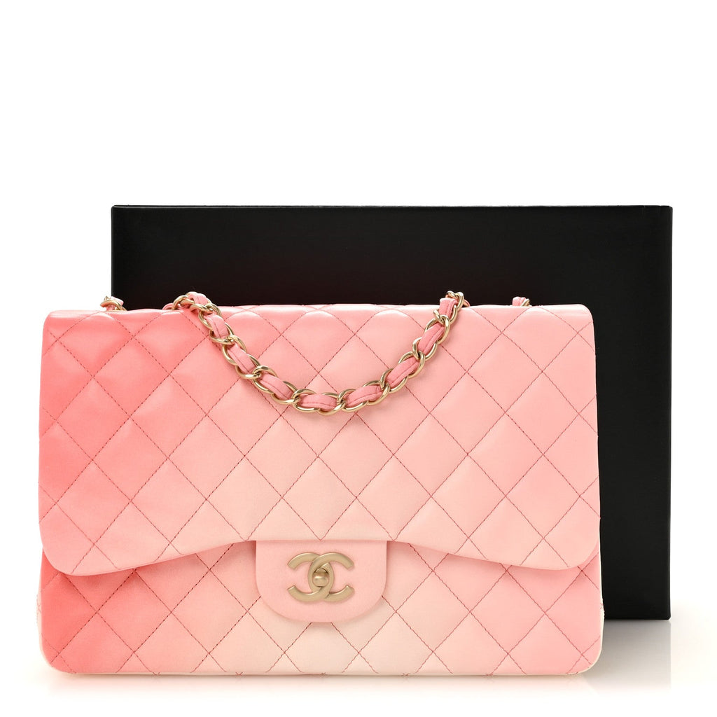 Lambskin Degrade Quilted Maxi Single Flap Pink