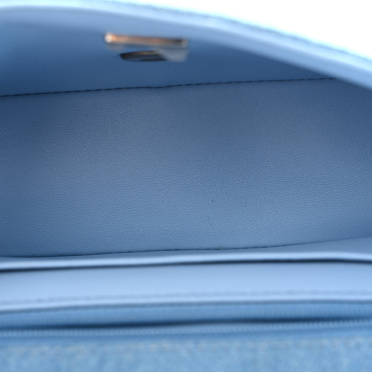 Denim Quilted Mini Rectangular Flap Blue