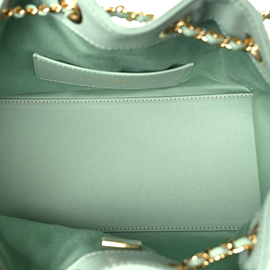 Caviar Quilted Small Chanel 25 Handbag Light Green