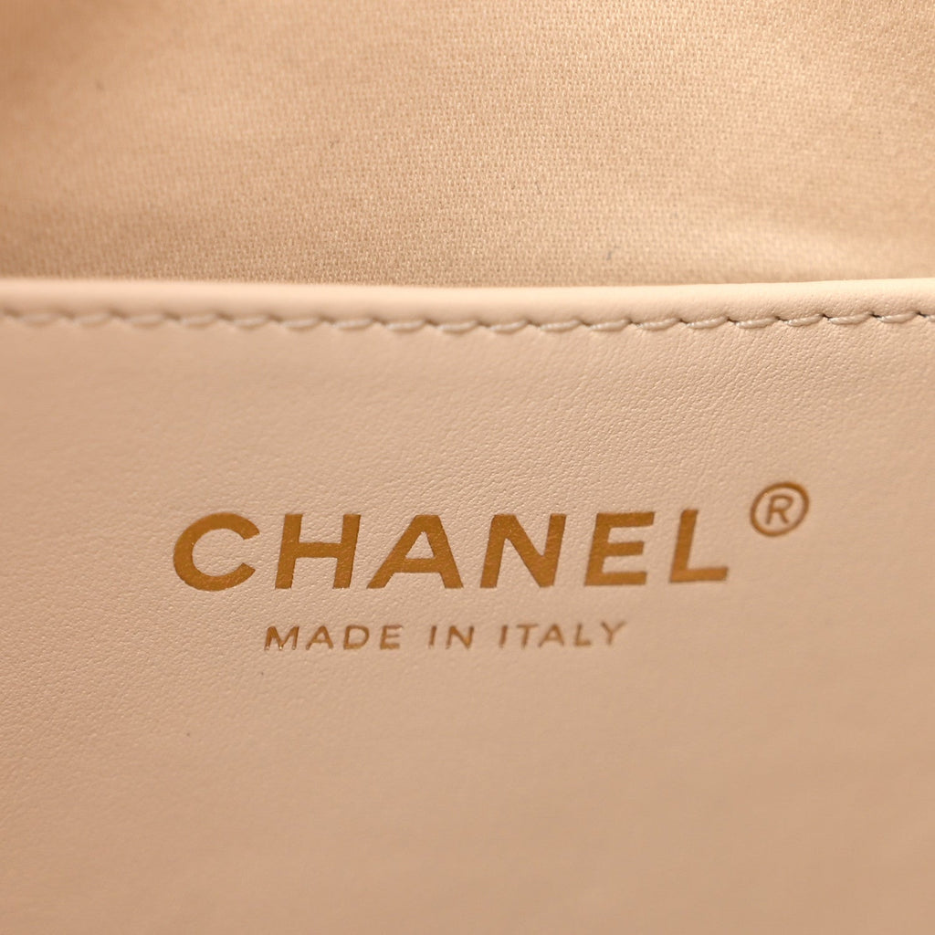 Caviar Quilted Small Chanel 25 Handbag White