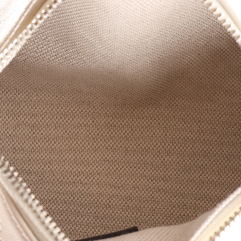 Sakai Be Green Calfskin Diagonal Stitched Mini Blondie Barrel Shoulder Bag Mystic White