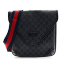 GG Supreme Monogram Web Medium Messenger Bag Black Grey