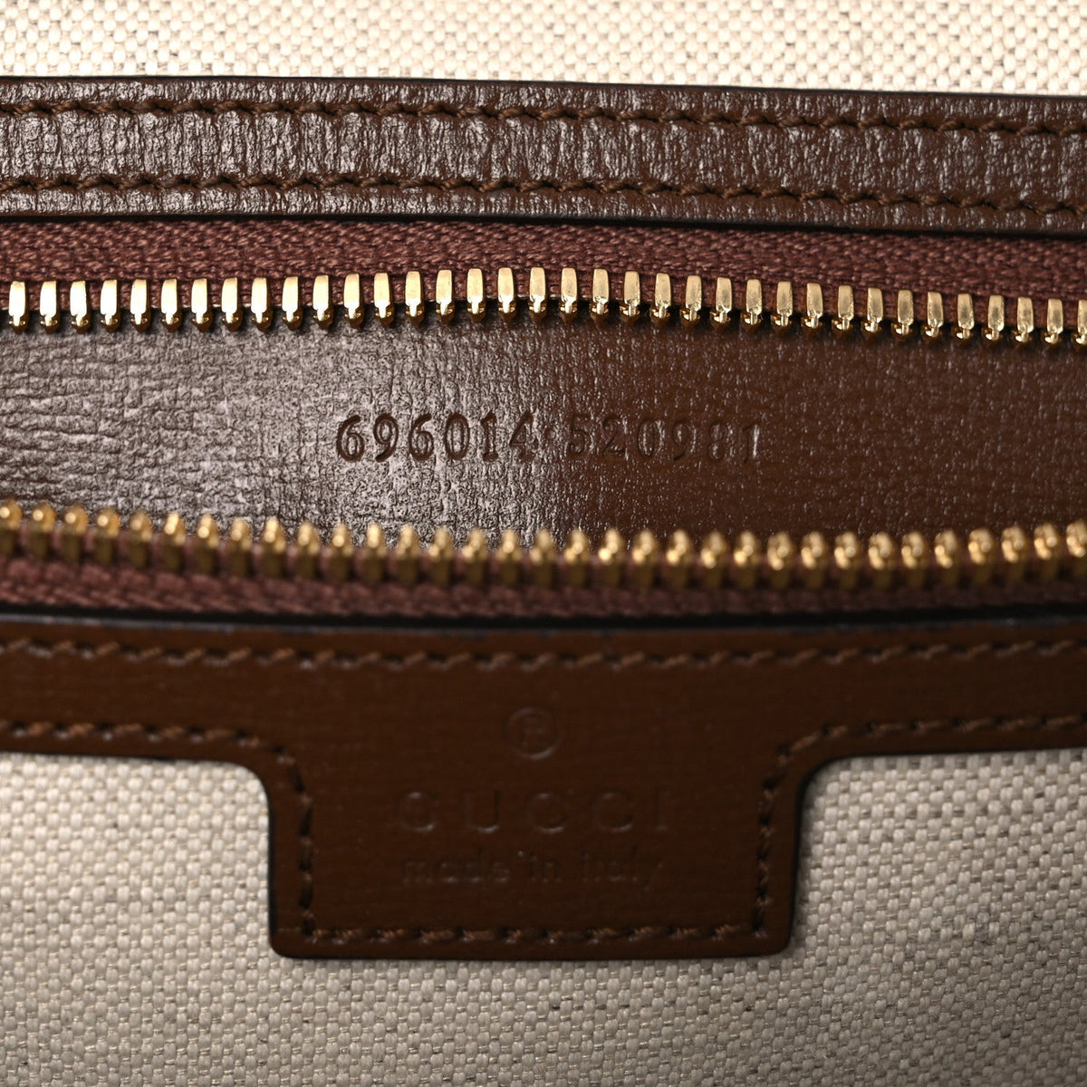 GG Supreme Monogram Azalea Calfskin Retro Interlocking G Duffle Bag Beige Ebony Brown Sugar
