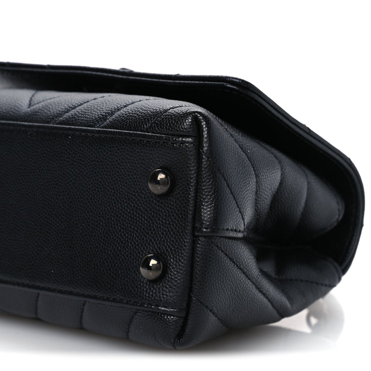 Caviar Chevron Quilted Extra Mini Coco Handle Flap So Black