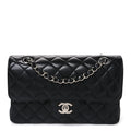Caviar Quilted Small Double Flap Black