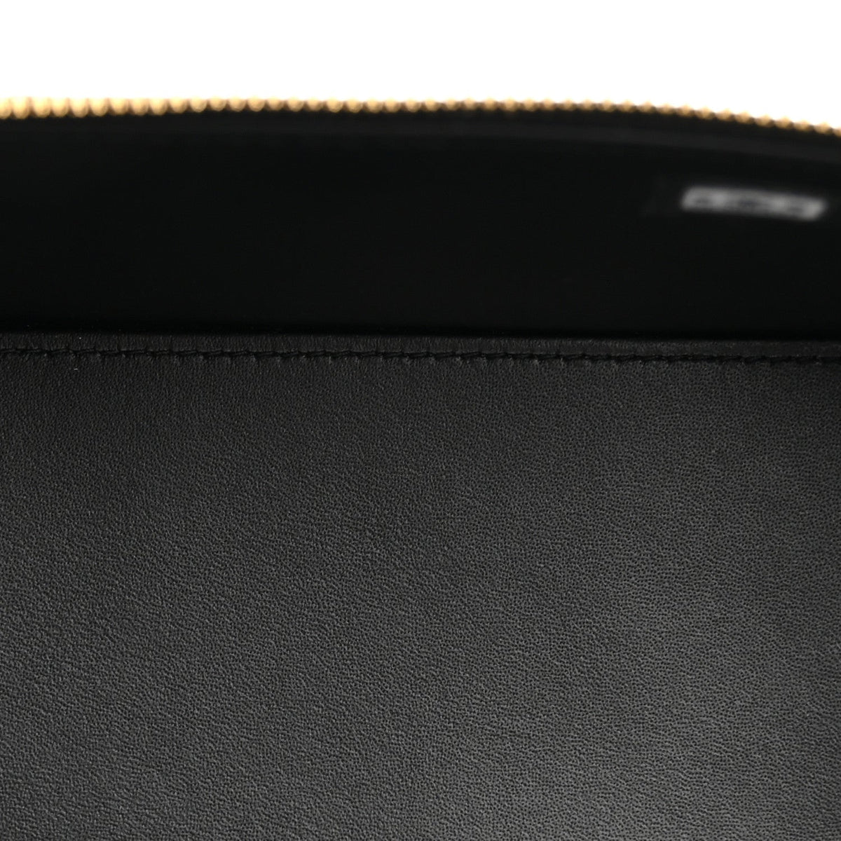 Calfskin Crocodile Embossed Crococo Small Top Handle Vanity Case With Chain Black