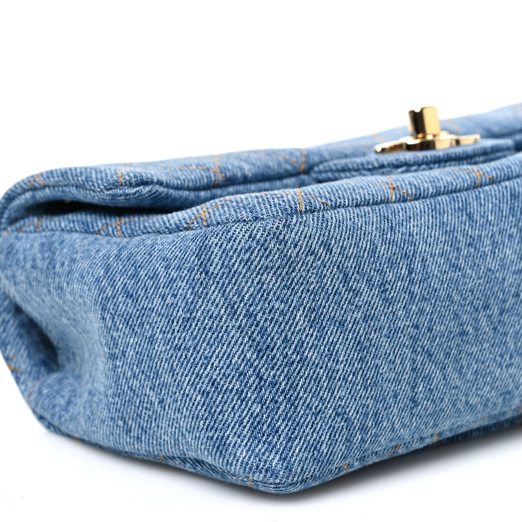 Denim Mini Souplissimo Flap Blue