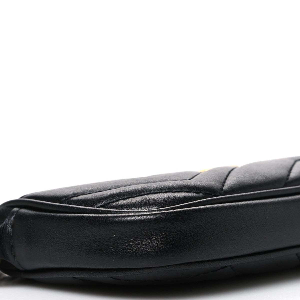 Calfskin Matelasse Mini GG Marmont Chain Crossbody Bag Black