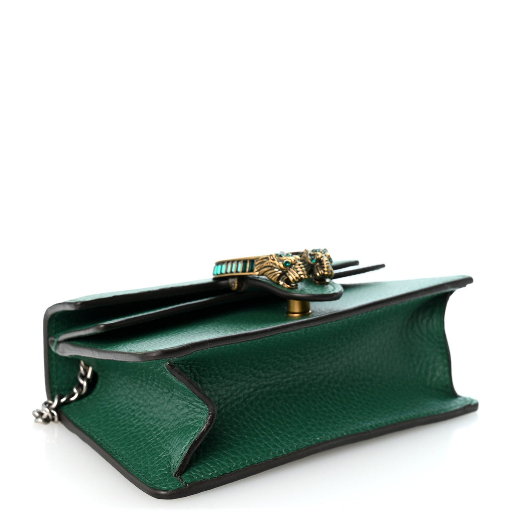 Dollar Calfskin Crystal Mini Dionysus Top Handle Bag Emerald