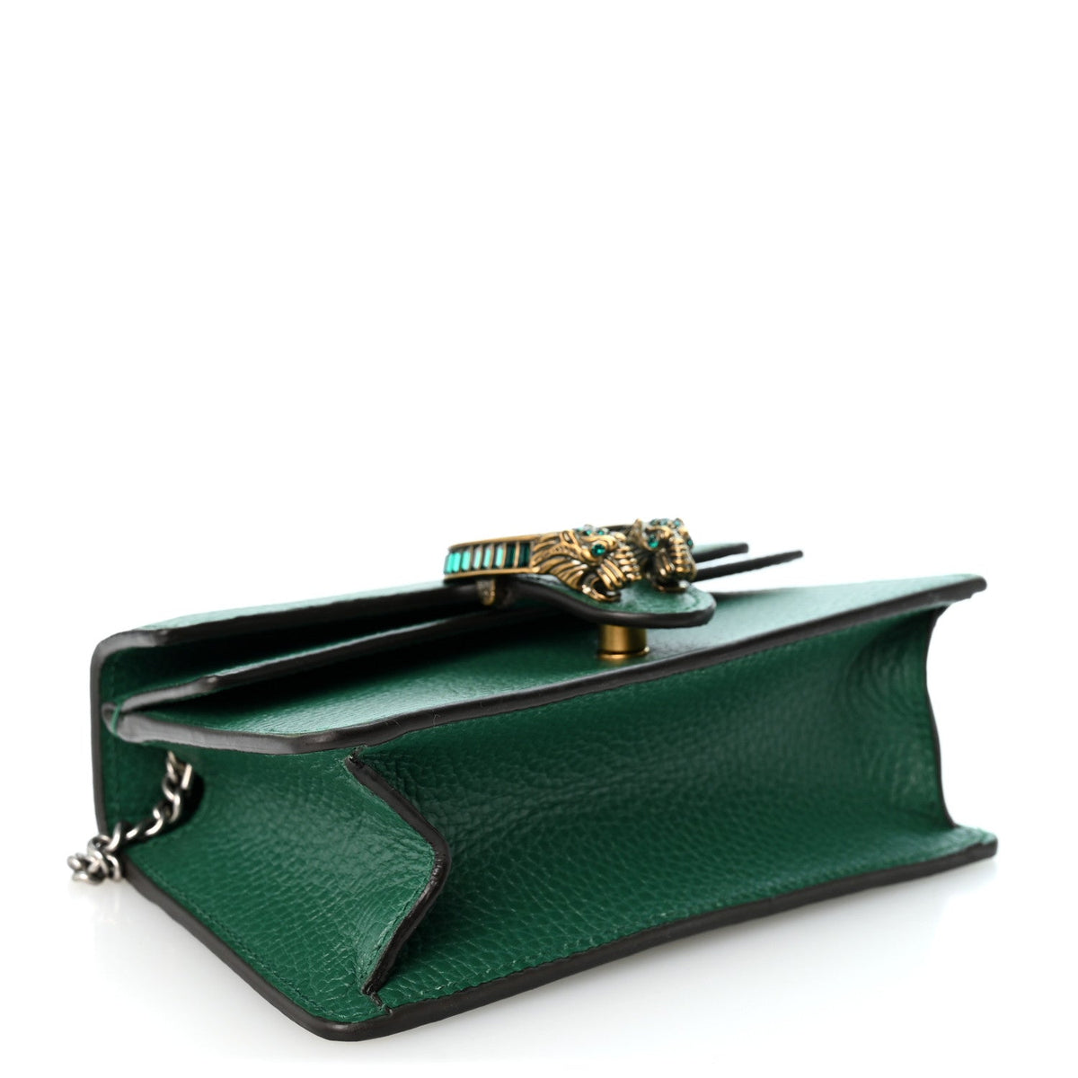 Dollar Calfskin Crystal Mini Dionysus Top Handle Bag Emerald