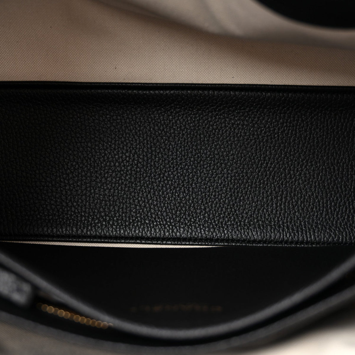 Grained Calfskin Stitched Urban Essentials Shopping Bag Black