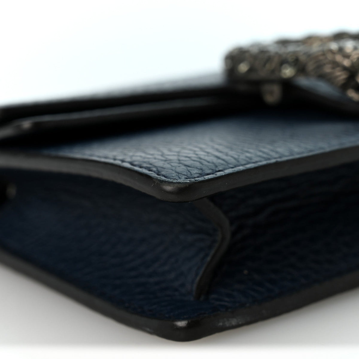 Dollar Calfskin Crystal Super Mini Dionysus Shoulder Bag Blue Agata Black Diamond
