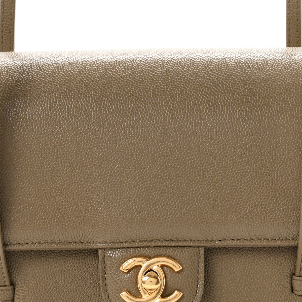 Shiny Caviar Preppy Coco Small Flap Dark Khaki