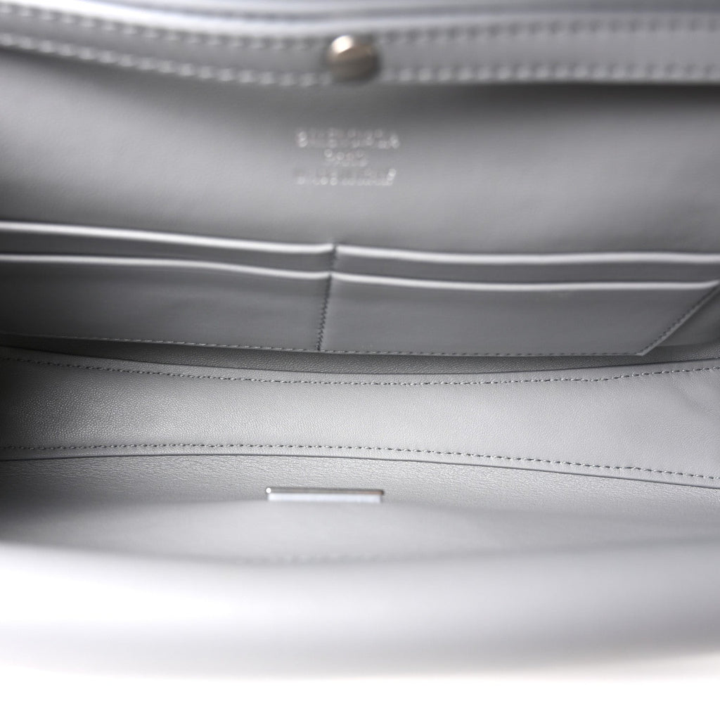 Smooth Calfskin Small Bel Air Clutch On Strap Cloud Grey