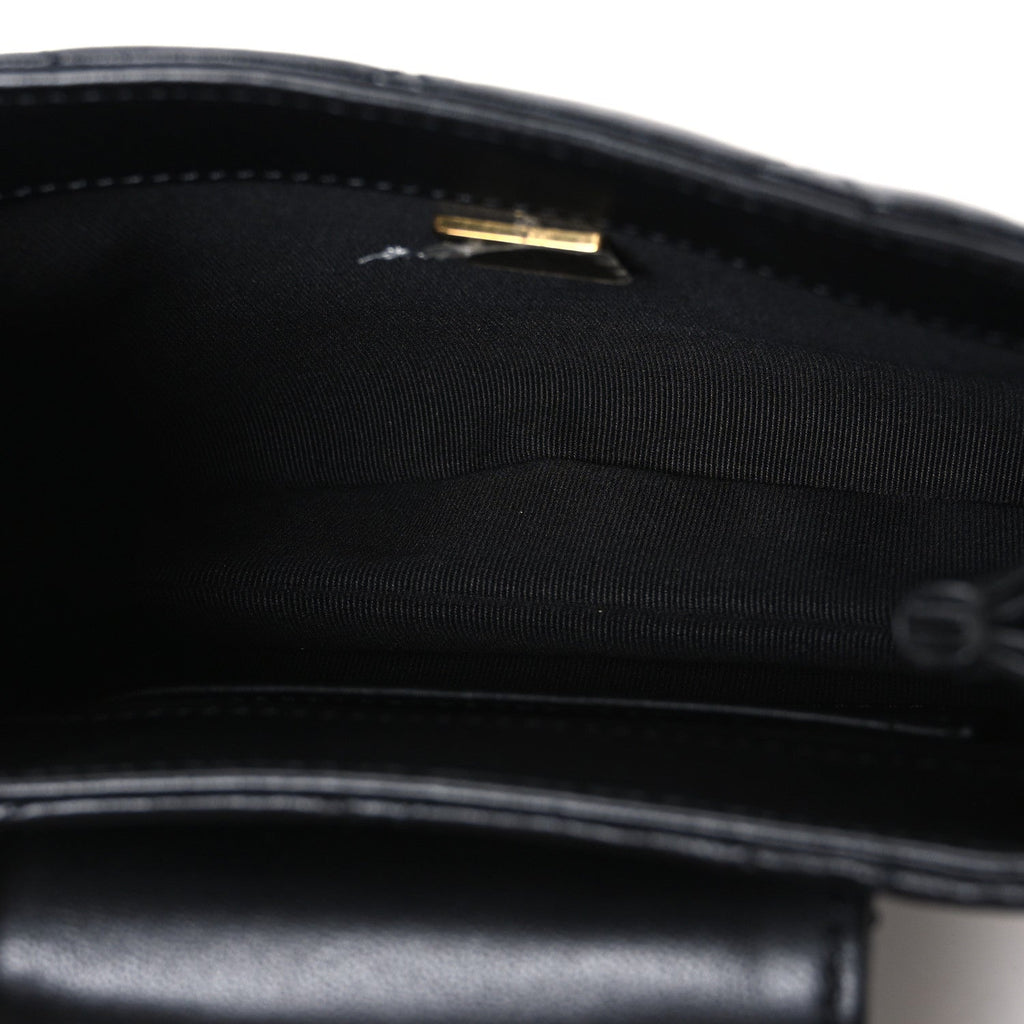 Lambskin Quilted Small Giant CC Flap Bag Black