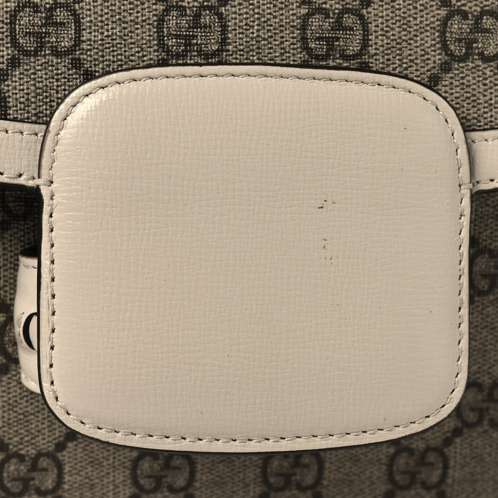 GG Supreme Monogram Horsebit 1955 Shoulder Bag Beige Mystic White