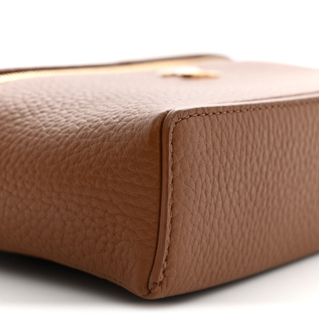 Grained Calfskin Small Supple Trapeze Vanity With Chain Camel