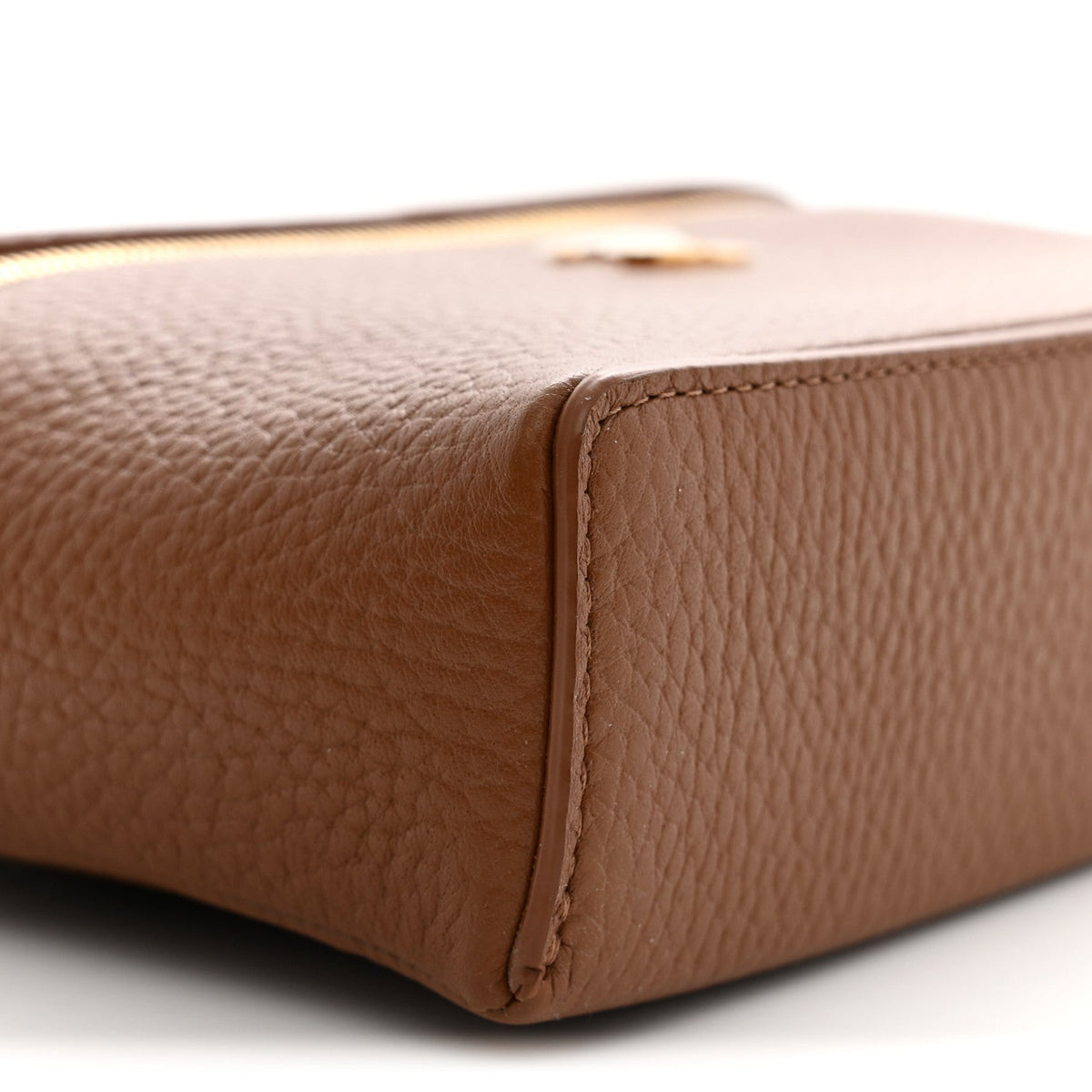 Grained Calfskin Small Supple Trapeze Vanity With Chain Camel