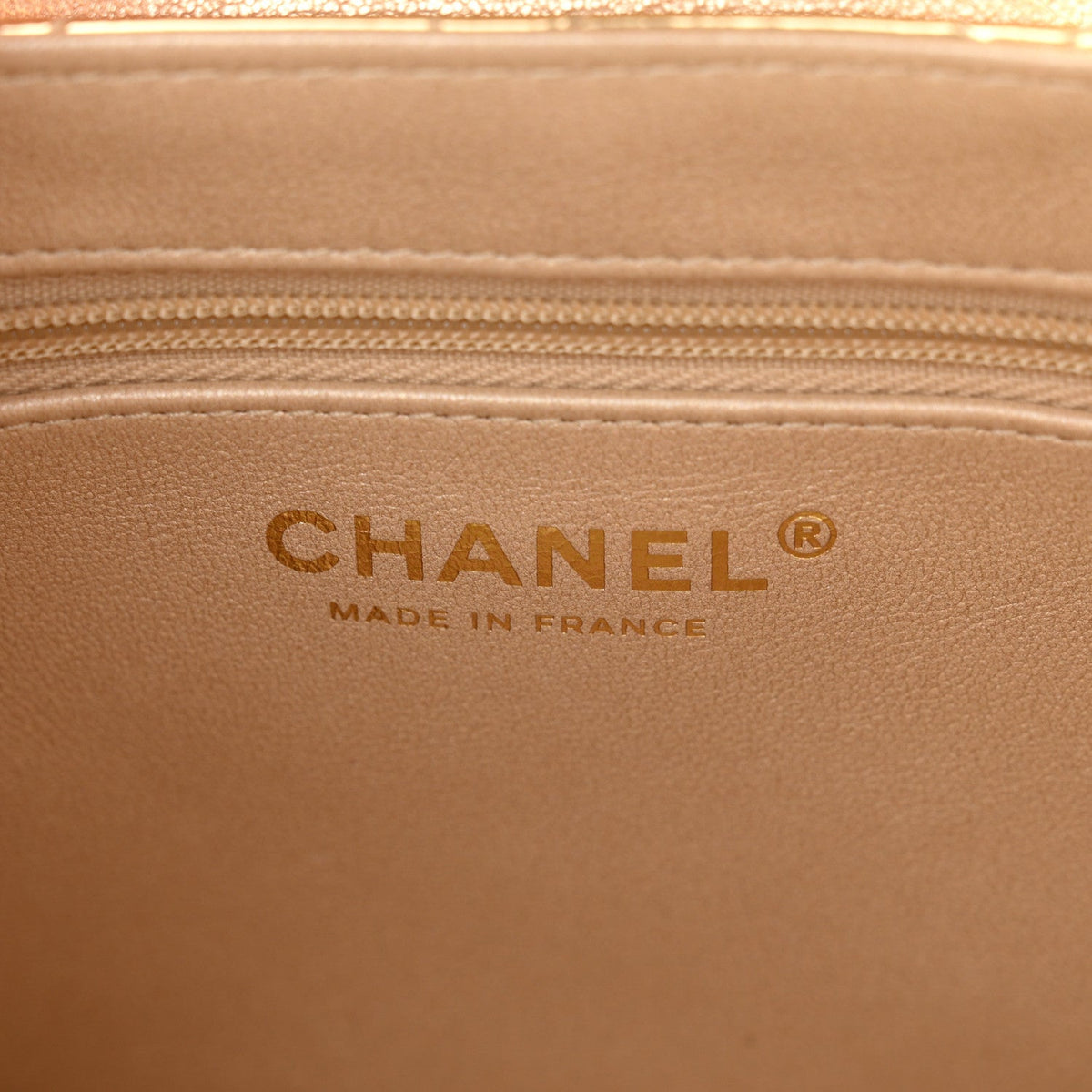 Mirror Calfskin Metallic Calfskin Quilted Nano Kelly Shopper Gold
