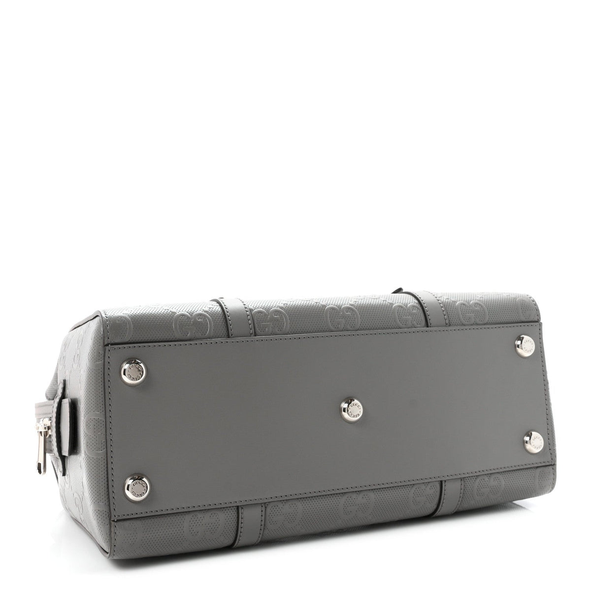 Calfskin GG Tennis Embossed Tote Bag Dusty Grey