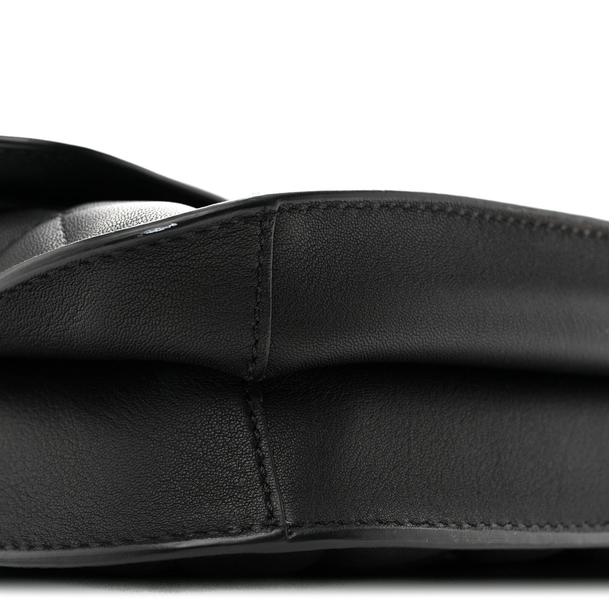 Metallic Goatskin Quilted Large Rock In Rome Flap Black