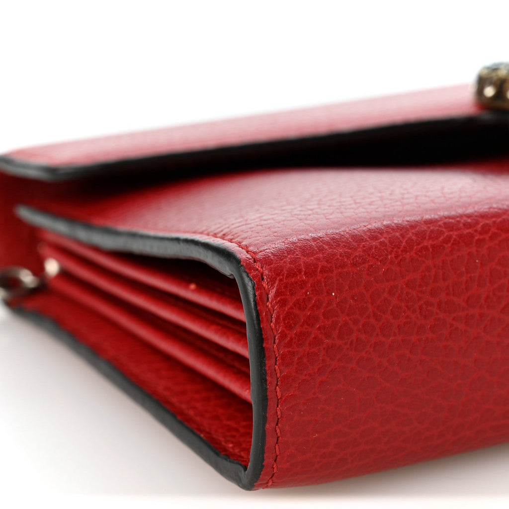 Calfskin Mini Dionysus Chain Wallet Hibiscus Red