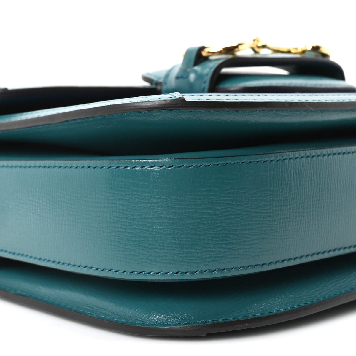 Azalea Calfskin Horsebit 1955 Shoulder Bag Imperial Blue Pavone