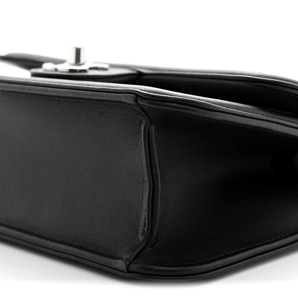 Lambskin Calfskin Mini Chocolate Bar Flap Bag White Black