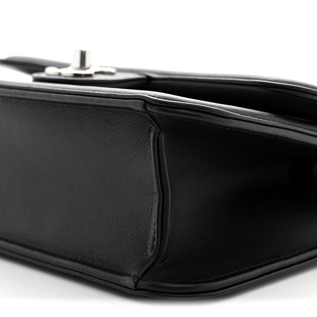 Lambskin Calfskin Mini Chocolate Bar Flap Bag White Black