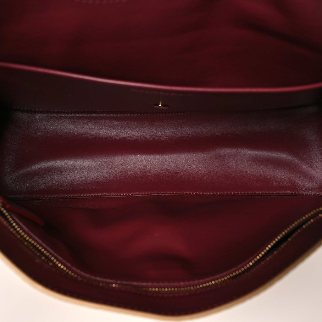 Grained Calfskin Small Souplissimo Maxi Flap Beige
