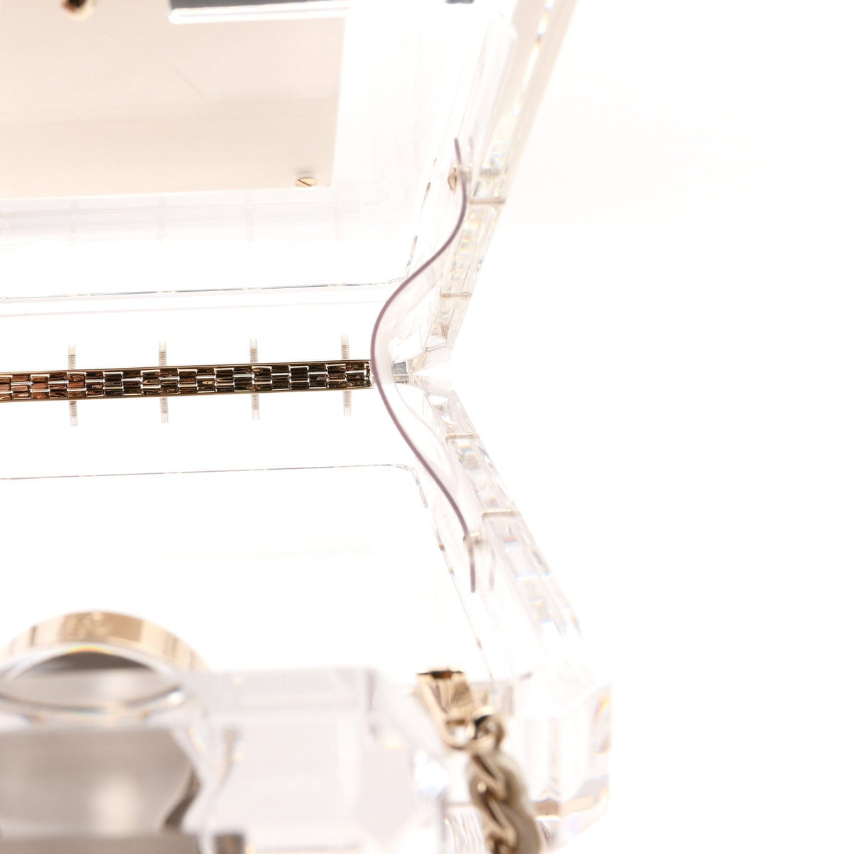 Transluscent Plexiglass Perfume Bottle Clutch