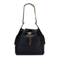 Caviar Quilted Medium Chanel 25 Handbag Dark Navy