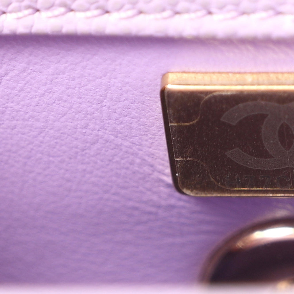 Caviar Quilted Mini Coco Handle Flap Light Purple