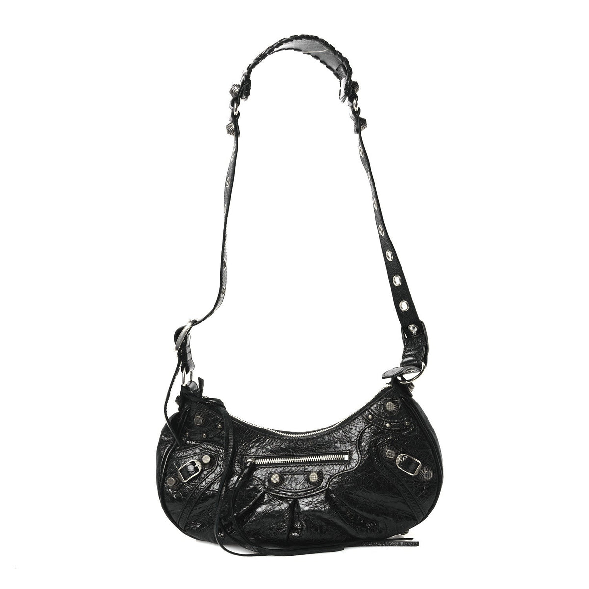 Agneau Arena Small Le Cagole Shoulder Bag Black