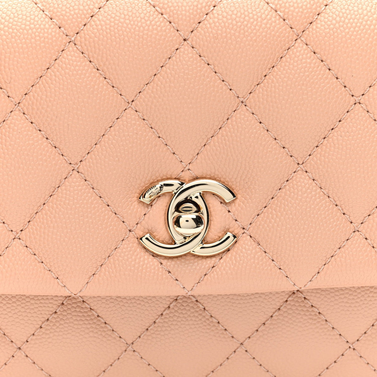 Caviar Quilted Mini Coco Handle Flap Light Pink